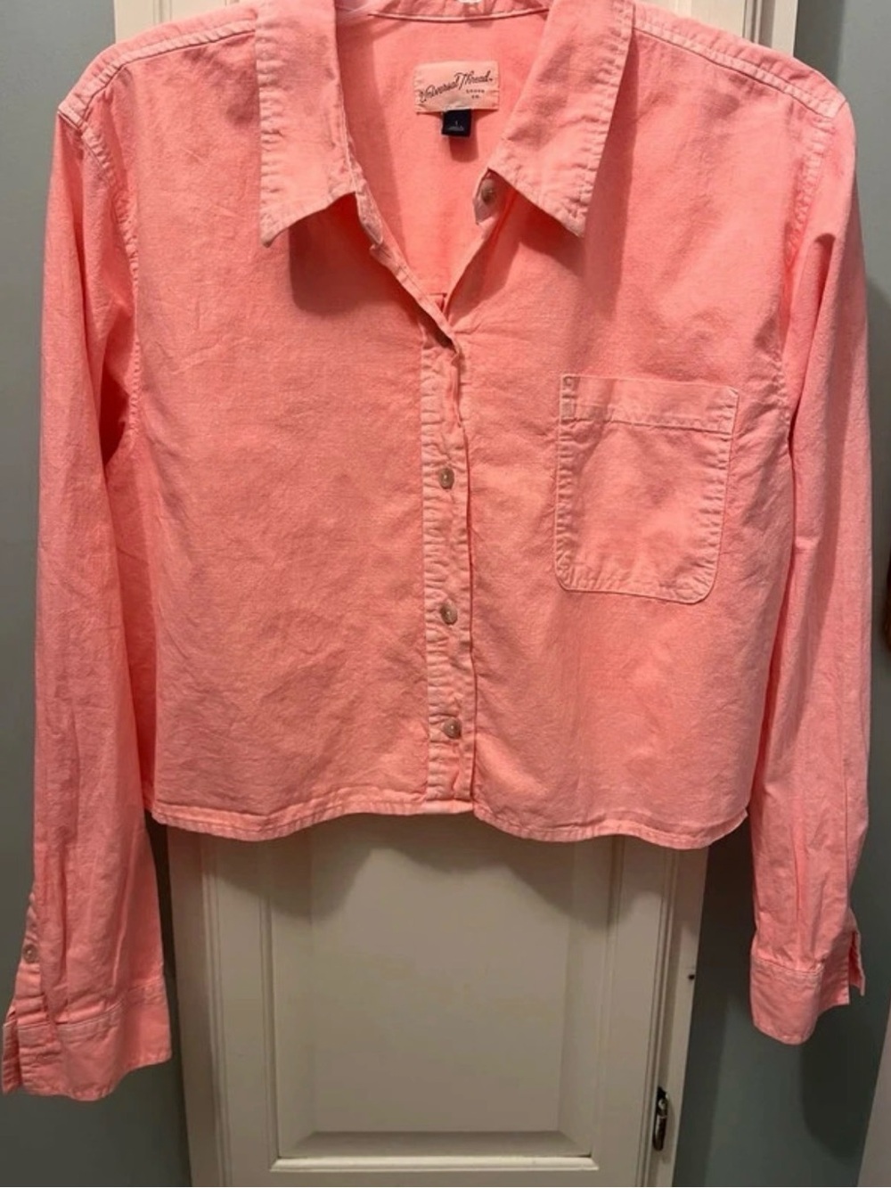 Universal Thread Coral Button-Down Collared Shirt - Picture 3 of 4
